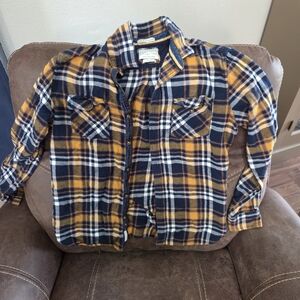 Denim & Flower Blue and Yellow Casual Button Down Shirt